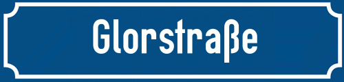 Straßenschild Glorstraße zum kostenlosen Download