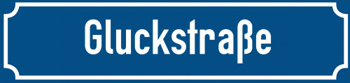 Straßenschild Gluckstraße zum kostenlosen Download