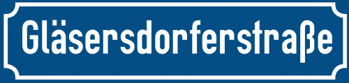 Straßenschild Gläsersdorferstraße