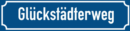 Straßenschild Glückstädterweg