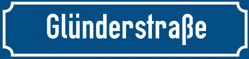 Straßenschild Glünderstraße