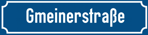 Straßenschild Gmeinerstraße