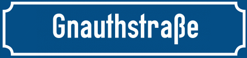 Straßenschild Gnauthstraße zum kostenlosen Download