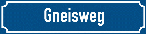 Straßenschild Gneisweg