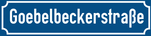 Straßenschild Goebelbeckerstraße zum kostenlosen Download