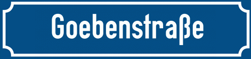 Straßenschild Goebenstraße