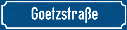 Straßenschild Goetzstraße