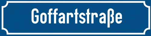 Straßenschild Goffartstraße