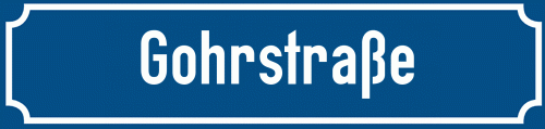 Straßenschild Gohrstraße zum kostenlosen Download