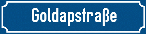 Straßenschild Goldapstraße