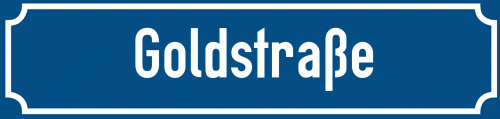 Straßenschild Goldstraße zum kostenlosen Download
