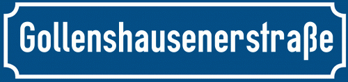Straßenschild Gollenshausenerstraße