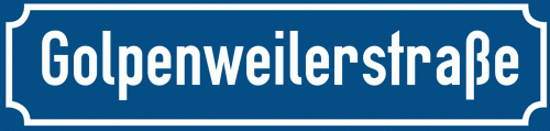 Straßenschild Golpenweilerstraße