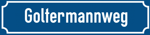Straßenschild Goltermannweg