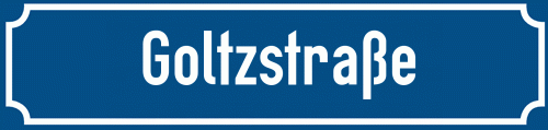 Straßenschild Goltzstraße zum kostenlosen Download