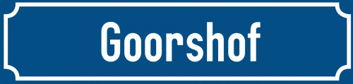 Straßenschild Goorshof