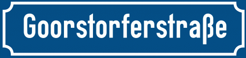 Straßenschild Goorstorferstraße
