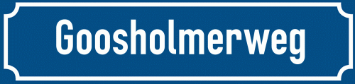 Straßenschild Goosholmerweg