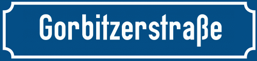 Straßenschild Gorbitzerstraße zum kostenlosen Download