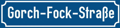Straßenschild Gorch-Fock-Straße zum kostenlosen Download