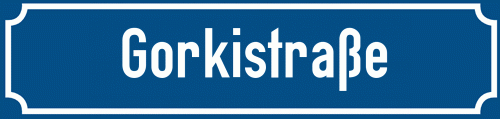 Straßenschild Gorkistraße zum kostenlosen Download