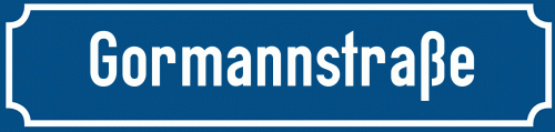 Straßenschild Gormannstraße zum kostenlosen Download