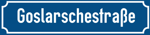 Straßenschild Goslarschestraße zum kostenlosen Download