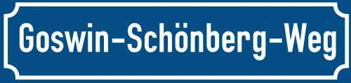 Straßenschild Goswin-Schönberg-Weg