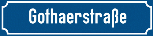 Straßenschild Gothaerstraße zum kostenlosen Download
