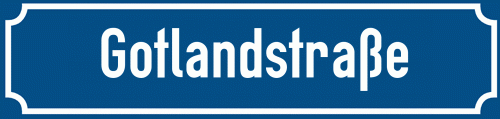 Straßenschild Gotlandstraße