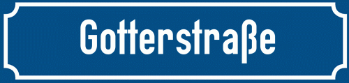 Straßenschild Gotterstraße