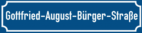 Straßenschild Gottfried-August-Bürger-Straße zum kostenlosen Download