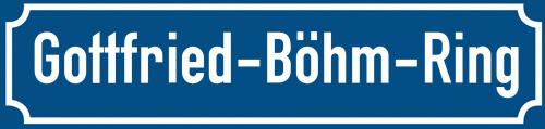 Straßenschild Gottfried-Böhm-Ring zum kostenlosen Download