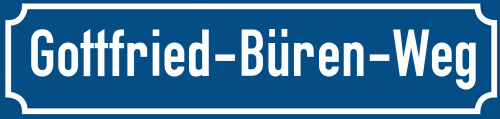 Straßenschild Gottfried-Büren-Weg