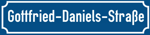 Straßenschild Gottfried-Daniels-Straße