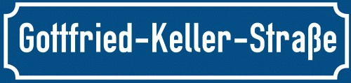 Straßenschild Gottfried-Keller-Straße zum kostenlosen Download