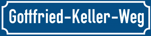 Straßenschild Gottfried-Keller-Weg