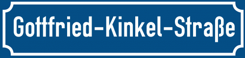 Straßenschild Gottfried-Kinkel-Straße