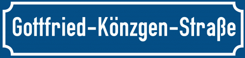 Straßenschild Gottfried-Könzgen-Straße zum kostenlosen Download