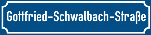 Straßenschild Gottfried-Schwalbach-Straße zum kostenlosen Download