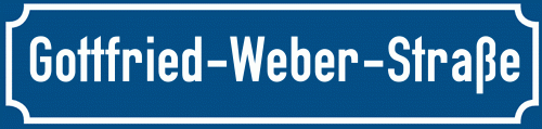 Straßenschild Gottfried-Weber-Straße