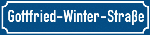 Straßenschild Gottfried-Winter-Straße