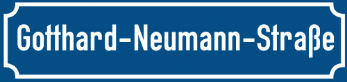Straßenschild Gotthard-Neumann-Straße
