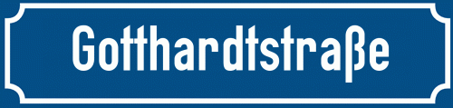 Straßenschild Gotthardtstraße zum kostenlosen Download