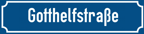 Straßenschild Gotthelfstraße