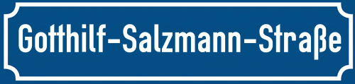 Straßenschild Gotthilf-Salzmann-Straße