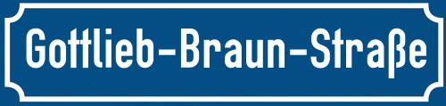 Straßenschild Gottlieb-Braun-Straße zum kostenlosen Download