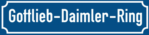 Straßenschild Gottlieb-Daimler-Ring