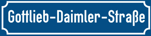 Straßenschild Gottlieb-Daimler-Straße zum kostenlosen Download