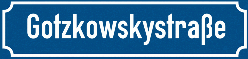 Straßenschild Gotzkowskystraße zum kostenlosen Download